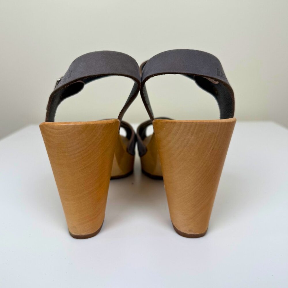 Swedish Hasbeens Gray Clog Sandals | Size 40 - image 3